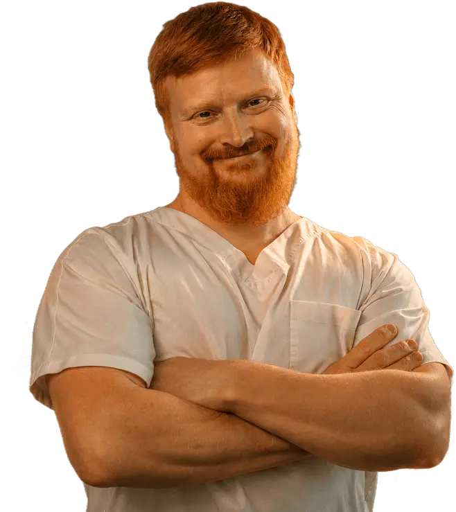 Dr Pervushkin at the clinic
